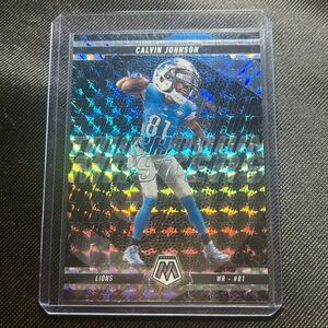 Detroit Lions Hall of Fame WR Calvin Johnson Touchdown Masters Mosaic refractor
